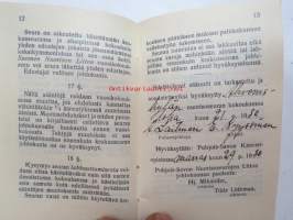 Nuorisoseurojen sääntöjä - Ahveniskylän nuorisoseuran säännöt, jäsenkortti nr 96 - Paavo Laitinen