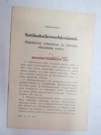 Sotilaskuljetusohjesääntö. Määräyksiä sodanaikaa ja erikoisia olosuhteita varten - Valtionrautatiet, 1939