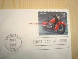 1940 Indian moottoripyörä, American Motorcycles, 2006, Sturgis, USA, ensipäiväkuori, FDC. Katso myös muut kohteeni, mm. noin 1 200 erilaista amerikkalaista