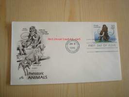 Mammutti, Woolly Mammoth, Prehistoric Animals, 1996, USA, ensipäiväkuori, FDC. Katso myös muut kohteeni, mm. noin 1 200 erilaista amerikkalaista