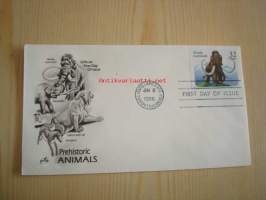 Mammutti, Woolly Mammoth, Prehistoric Animals, 1996, USA, ensipäiväkuori, FDC. Katso myös muut kohteeni, mm. noin 1 200 erilaista amerikkalaista