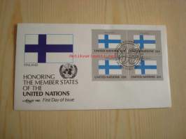 Finland, Honoring the Member States of the United Nations, 1985, USA, ensipäiväkuori, FDC, hieno. Katso myös muut kohteeni, mm. noin 1 200 erilaista