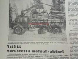 Koneviesti 1968 nr 1 -mm. Viljakuivatusta Varsinais-Suomessa, Telillä varustettu metsätraktori Valmet Metsä-Marttiini, Agrima -67, Moottorisahat kokeilussa