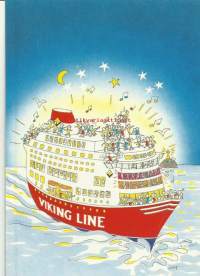 Viking Line nr 615E piirros Lisa Lindström - laivakortti, laivapostikortti kulkematon