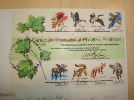 Canadian International Philatelic Exhibition, eläin-ja lintuaiheisia postimerkkejä, 1978, USA, ensipäiväkuori, FDC, hieno. Katso myös muut kohteeni, mm. noin 1