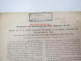 Geografie und Erforschung der Polar-Regionen, nr 56 - Bericht des K.K. Schiffs-Lietenants Weyprecht an die Kaiserl. Akademie der Wissenschaften in Wien über seine