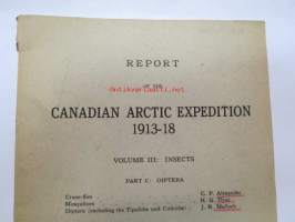 Report of the Canadian Arctic Expedition 1913-18, Volume III: Insects, Part C: Diptera, southern party 1913-16, C.P. Alexander´s dedication to Richard Frey