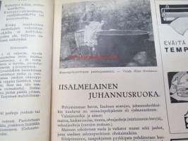 Kotiliesi 1933 nr 12, ilmestynyt 15.6.1933, kesäkuu II - Juhannusnumero, sis. mm. seur. artikkelit / kuvat / mainokset; Kansikuvitus Rudolf Koivu, Havi Benzit