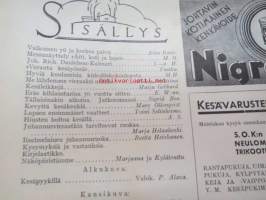 Kotiliesi 1933 nr 12, ilmestynyt 15.6.1933, kesäkuu II - Juhannusnumero, sis. mm. seur. artikkelit / kuvat / mainokset; Kansikuvitus Rudolf Koivu, Havi Benzit