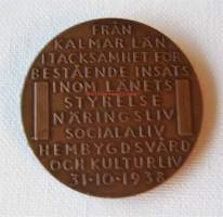 John Ludvig Falk,1873 - 1956 i Stockholm, ämbetsman och landshövding, K H / Sporrong. mitali ,   taidemitali 50 mm