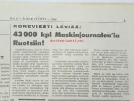 Koneviesti 1968 nr 5, sis. mm. seur. artikkelit / kuvat / mainokset; Massey-Ferguson uutuudet Mf-135 - MF-178, Lapiorullaäke muokkausominaisuuksista,