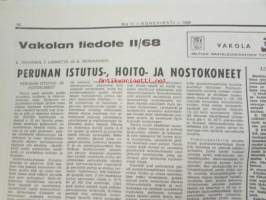 Koneviesti 1968 nr 11, sis. mm. seur. artikkelit / kuvat / mainokset; Pisto 200 yhdistelmäkone, Salaojakaivurien   puutarhatraktorien ja 4-pyöräpientraktorien