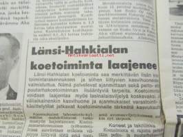 Koneviesti 1968 nr 14, sis. mm. seur. artikkelit / kuvat / mainokset; Uudet ilmajäähdytteiset Deutzit, Kuorimakoneiden valmistus seuraa kehitystä, Ajopuimurit