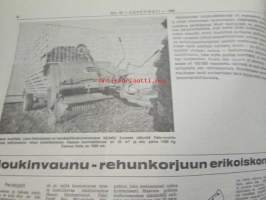 Koneviesti 1968 nr 18, sis. mm. seur. artikkelit / kuvat / mainokset; Noukinvaunu-rehunkorjuun erikoiskone, Metsätraktoriurakoitsijan arkipäivää,