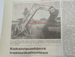 Koneviesti 1968 nr 19, sis. mm. seur. artikkelit / kuvat / mainokset; Kaksivipuohjaus traktorikaivurissa Moottorisahat 1968 ryhmäesittely kuvat ja tekniset tiedot,