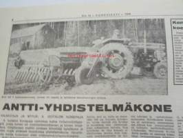 Koneviesti 1968 nr 19, sis. mm. seur. artikkelit / kuvat / mainokset; Kaksivipuohjaus traktorikaivurissa Moottorisahat 1968 ryhmäesittely kuvat ja tekniset tiedot,