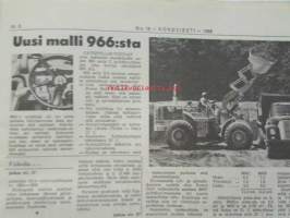 Koneviesti 1968 nr 19, sis. mm. seur. artikkelit / kuvat / mainokset; Kaksivipuohjaus traktorikaivurissa Moottorisahat 1968 ryhmäesittely kuvat ja tekniset tiedot,