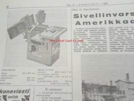 Koneviesti 1968 nr 19, sis. mm. seur. artikkelit / kuvat / mainokset; Kaksivipuohjaus traktorikaivurissa Moottorisahat 1968 ryhmäesittely kuvat ja tekniset tiedot,