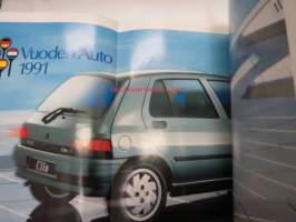 Renault Clio 1991 -myyntiesite -sales brochure, in finnish