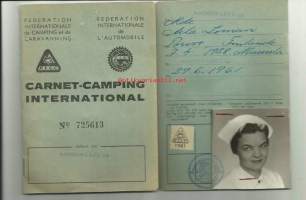 Carnet - Camping International / Suomen Latu - matkapassi 1961