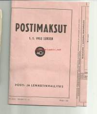 Postimaksut 1.1.1952 lukien