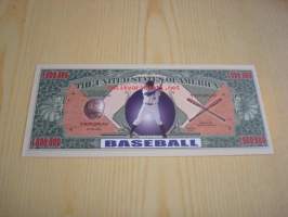2002 Baseball 1 000 000 Dollarin kuriosaseteli, hieno.