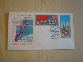 Apollo - Soyuz, 1975, Neuvostoliitto / USA, ensipäiväkuori, FDC, hieno. Katso myös muut kohteeni, mm. noin 1 200 erilaista amerikkalaista ensipäiväkuorta