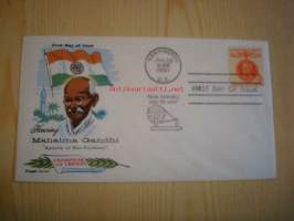 Mahatma Gandhi, Champion of Liberty, 1961 USA, ensipäiväkuori, FDC, hieno. Katso myös muut kohteeni, mm. noin 1 200 erilaista amerikkalaista ensipäiväkuorta