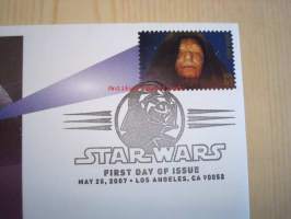 Star Wars, Emperor Palpatine, 2007, USA, ensipäiväkuori, FDC, hieno. Katso myös muut kohteeni, mm. noin 1 200 erilaista amerikkalaista ensipäiväkuorta