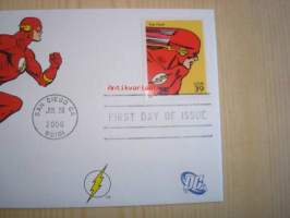 The Flash, DC Comics, 2006, USA, ensipäiväkuori, FDC, hieno. Katso myös muut kohteeni, mm. noin 1 200 erilaista amerikkalaista ensipäiväkuorta 1920-luvulta