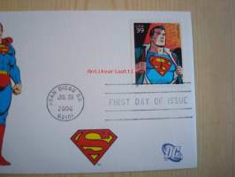 Teräsmies, Superman, DC Comics, 2006, USA, ensipäiväkuori, FDC, hieno. Katso myös muut kohteeni, mm. noin 1 200 erilaista amerikkalaista ensipäiväkuorta