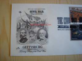 USA sisällissota, Ciwil War, 2013, USA, ensipäiväkuori, FDC, hieno. Katso myös muut kohteeni, mm. noin 1 200 erilaista amerikkalaista ensipäiväkuorta