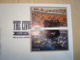 USA sisällissota, Ciwil War, 2013, USA, ensipäiväkuori, FDC, hieno. Katso myös muut kohteeni, mm. noin 1 200 erilaista amerikkalaista ensipäiväkuorta
