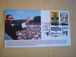 Martin Luther King Jr., 1963 March on Washington, 2013, USA, ensipäiväkuori, FDC, hieno, numeroitu 24/31. Katso myös muut kohteeni, mm. noin 1 200 erilaista