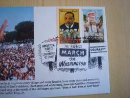 Martin Luther King Jr., 1963 March on Washington, 2013, USA, ensipäiväkuori, FDC, hieno, numeroitu 24/31. Katso myös muut kohteeni, mm. noin 1 200 erilaista