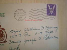 2. maailmansota, moottoripyörä, WWII, 1944, USA, ensipäiväkuori, FDC, hieno ja harvinainen. Katso myös muut kohteeni, mm. noin 1 200 erilaista amerikkalaista