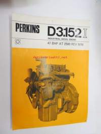 Perkins D3.152I Industrial Diesel engine 47 bhp at 2500 rev/min brochure -myyntiesite, teollisuusmoottori