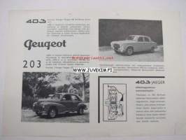 Peugeot yleisesite 1950-luku -myyntiesite