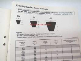 Nokia - Kapeat kiilahihnat Ki 3 - tuoteluettelo &amp; tietopaketti standardeineen (laskukaavat ym.) - teknistä tietoutta / v-belt catalog with technical information