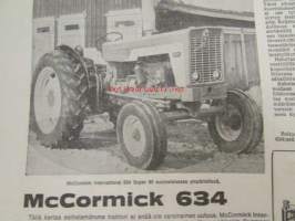 Koneviesti 1969 nr 18, sis. mm. seur. artikkelit / kuvat / mainokset; McCormick 634, Juolavehnän torjuntaKotimaisen Valmet traktoritehtaan avajaisjuhla,