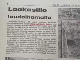 Koneviesti 1974 nr 11, sis. mm. seur. artikkelit / kuvat / mainokset; Täydennys Volvon Traktorisarjaan Malli T 500, 103 Lehmän parsipihatto,