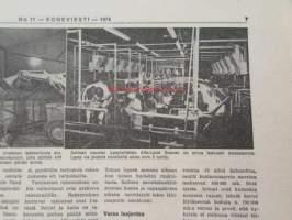 Koneviesti 1974 nr 11, sis. mm. seur. artikkelit / kuvat / mainokset; Täydennys Volvon Traktorisarjaan Malli T 500, 103 Lehmän parsipihatto,