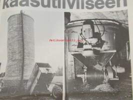 Koneviesti 1974 nr 3, sis. mm. seur. artikkelit / kuvat / mainokset; Salaojitus tehokkaan viljelyn perusta, RAI maatalousnäyttely 1974, Kokeilussa Homelite 350,