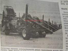 Koneviesti 1974 nr 3, sis. mm. seur. artikkelit / kuvat / mainokset; Salaojitus tehokkaan viljelyn perusta, RAI maatalousnäyttely 1974, Kokeilussa Homelite 350,