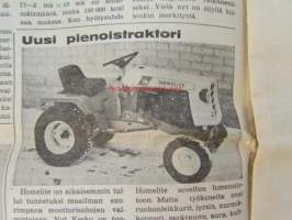 Koneviesti 1974 nr 3, sis. mm. seur. artikkelit / kuvat / mainokset; Salaojitus tehokkaan viljelyn perusta, RAI maatalousnäyttely 1974, Kokeilussa Homelite 350,