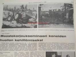 Koneviesti 1974 nr 3, sis. mm. seur. artikkelit / kuvat / mainokset; Salaojitus tehokkaan viljelyn perusta, RAI maatalousnäyttely 1974, Kokeilussa Homelite 350,