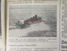 Koneviesti 1974 nr 3, sis. mm. seur. artikkelit / kuvat / mainokset; Salaojitus tehokkaan viljelyn perusta, RAI maatalousnäyttely 1974, Kokeilussa Homelite 350,