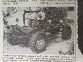 Koneviesti 1974 nr 3, sis. mm. seur. artikkelit / kuvat / mainokset; Salaojitus tehokkaan viljelyn perusta, RAI maatalousnäyttely 1974, Kokeilussa Homelite 350,