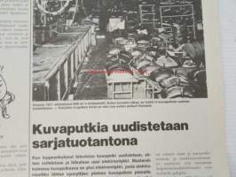 Koneviesti 1974 nr 3, sis. mm. seur. artikkelit / kuvat / mainokset; Salaojitus tehokkaan viljelyn perusta, RAI maatalousnäyttely 1974, Kokeilussa Homelite 350,