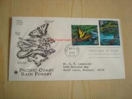 5 erilaista Pacific Coast Rain Forest eläinaihesta ensipäiväkuorta, 2000, USA, FDC, 10 erilaista postimerkkiä. Katso myös muut kohteeni, mm. noin 1 200